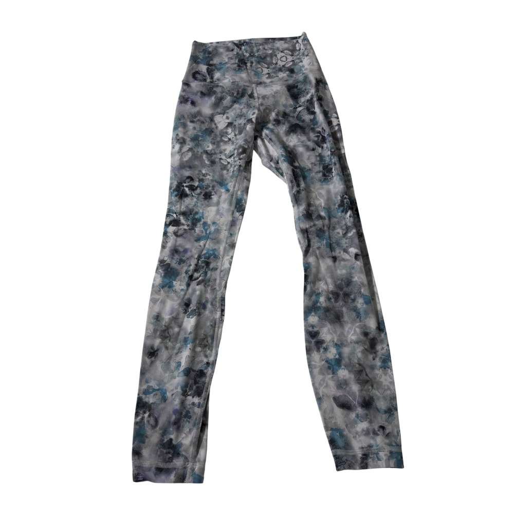Lululemon Align High-Rise Pant 28 Kaleidoscope Floral Multi Blue Grey Size 2